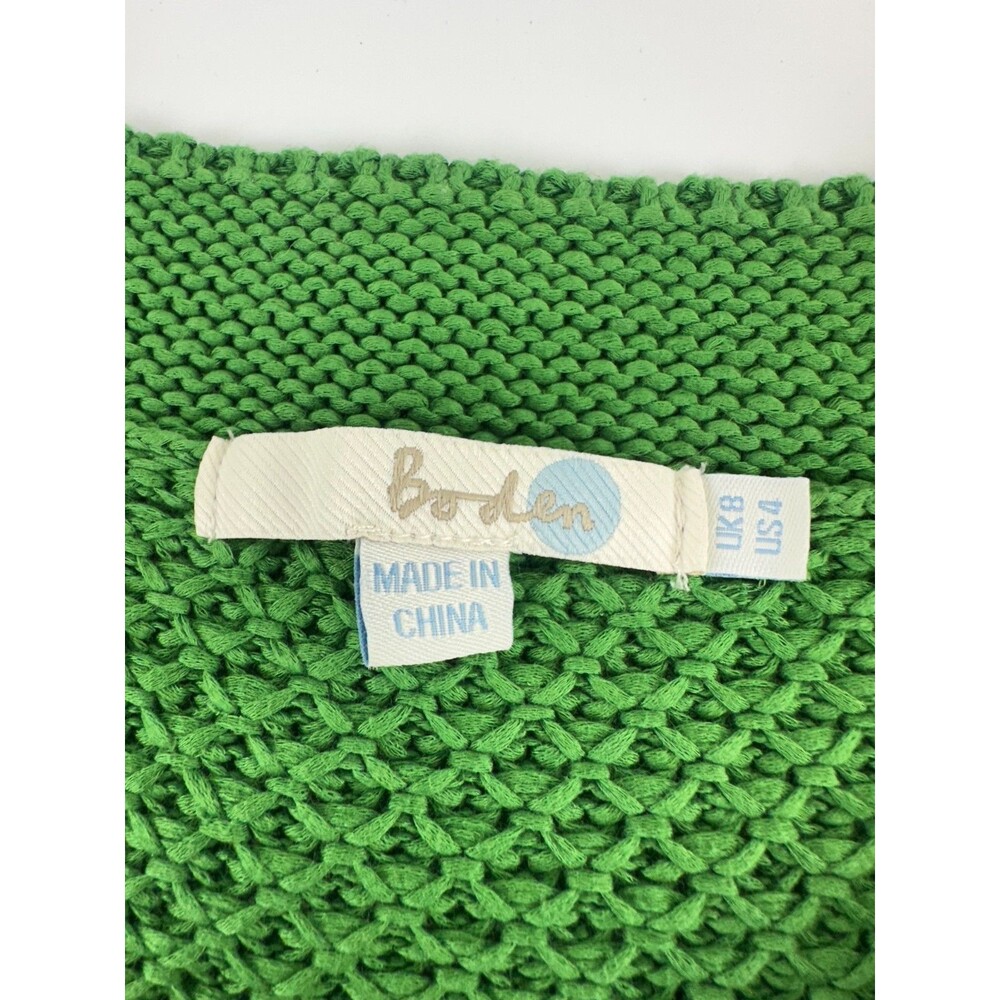 Boden Knit Cardigan Kelly Green Snap Covered Faux Buttons Chunky WK734 Womens 4 - Picture 12 of 16